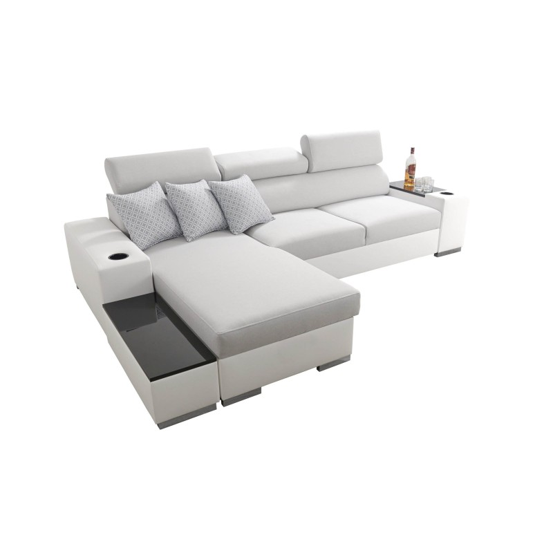 Narożnik Napoli I maxi z funkcją spania oraz otwieranym barkiem Tkanina Amor Velvet 4304 + Ecoskóra Narożnik Napoli I maxi z funkcją spania oraz otwieranym barkiem Tkanina Amor Velvet 4304 + Ecoskóra