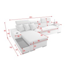 Narożnik Napoli I maxi z funkcją spania oraz otwieranym barkiem Tkanina Amor Velvet 4304 + Ecoskóra Narożnik Napoli I maxi z funkcją spania oraz otwieranym barkiem Tkanina Amor Velvet 4304 + Ecoskóra