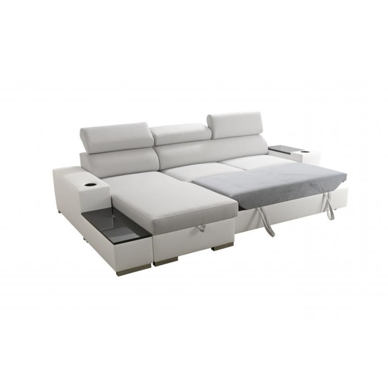 Narożnik Napoli I maxi z funkcją spania oraz otwieranym barkiem Tkanina Amor Velvet 4311 + Ecoskóra Narożnik Napoli I maxi z funkcją spania oraz otwieranym barkiem Tkanina Amor Velvet 4311 + Ecoskóra