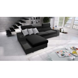 Napoli I maxi corner sofa with a sleeping function and an opening bar