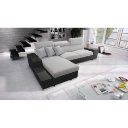 Napoli I maxi corner sofa with a sleeping function and an opening bar