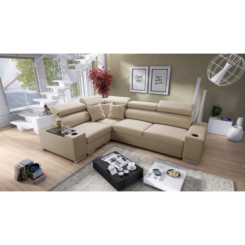 Narożnik Napoli II z funkcją spania oraz otwieranym barkiem Tkanina Amor Velvet 4302 Narożnik Napoli II z funkcją spania oraz otwieranym barkiem Tkanina Amor Velvet 4302