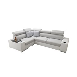 Narożnik Napoli II z funkcją spania oraz otwieranym barkiem Tkanina Amor Velvet 4302 + Ecoskóra Narożnik Napoli II z funkcją spania oraz otwieranym barkiem Tkanina Amor Velvet 4302 + Ecoskóra