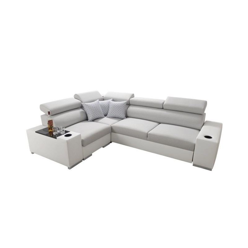 Narożnik Napoli II z funkcją spania oraz otwieranym barkiem Tkanina Amor Velvet 4302 + Ecoskóra Narożnik Napoli II z funkcją spania oraz otwieranym barkiem Tkanina Amor Velvet 4302 + Ecoskóra