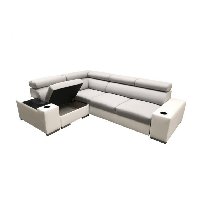 Narożnik Napoli II z funkcją spania oraz otwieranym barkiem Tkanina Amor Velvet 4311 + Ecoskóra Narożnik Napoli II z funkcją spania oraz otwieranym barkiem Tkanina Amor Velvet 4311 + Ecoskóra