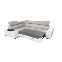 Narożnik Napoli II z funkcją spania oraz otwieranym barkiem Tkanina Amor Velvet 4311 + Ecoskóra Narożnik Napoli II z funkcją spania oraz otwieranym barkiem Tkanina Amor Velvet 4311 + Ecoskóra