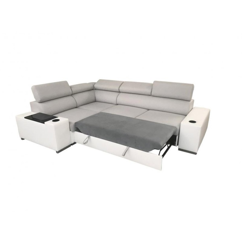Narożnik Napoli II z funkcją spania oraz otwieranym barkiem Tkanina Amor Velvet 4311 + Ecoskóra Narożnik Napoli II z funkcją spania oraz otwieranym barkiem Tkanina Amor Velvet 4311 + Ecoskóra