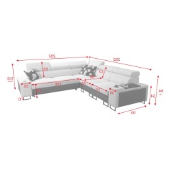 Narożnik Prestige III z funkcją spania i portem usb - Miękka w dotyku, Freya 210.04 + Tauro 8202 Narożnik Prestige III z funkcją spania i portem usb - Miękka w dotyku, Freya 210.04 + Tauro 8202