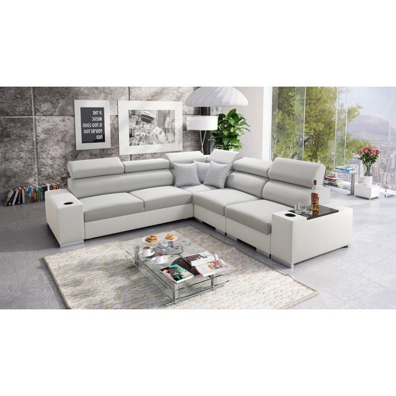 Narożnik Napoli III z funkcją spania oraz otwieranym barkiem Tkanina Luxo 6601 + Ecoskóra Narożnik Napoli III z funkcją spania oraz otwieranym barkiem Tkanina Luxo 6601 + Ecoskóra