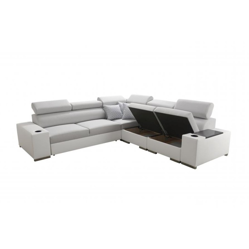 Narożnik Napoli III z funkcją spania oraz otwieranym barkiem Tkanina Luxo 6601 + Ecoskóra Narożnik Napoli III z funkcją spania oraz otwieranym barkiem Tkanina Luxo 6601 + Ecoskóra
