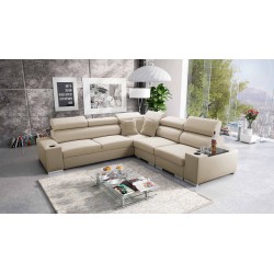 Narożnik Napoli III z funkcją spania oraz otwieranym barkiem Tkanina Amor Velvet 4304