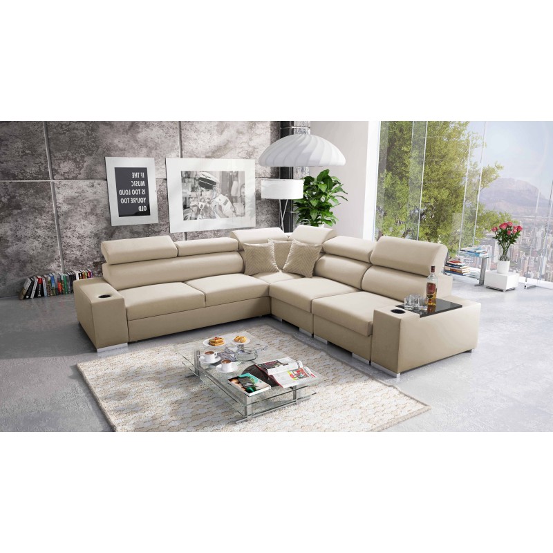 Narożnik Napoli III z funkcją spania oraz otwieranym barkiem Tkanina Amor Velvet 4304 Narożnik Napoli III z funkcją spania oraz otwieranym barkiem Tkanina Amor Velvet 4304