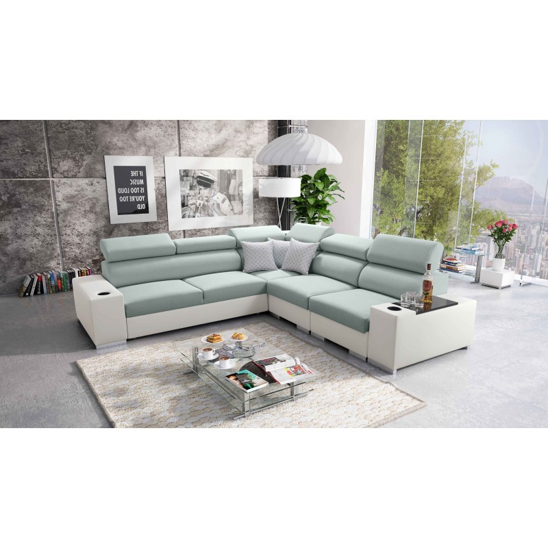 Napoli III Corner Sofa with Sleeping Function | Luxurious Corner Sofa with Opening Bar