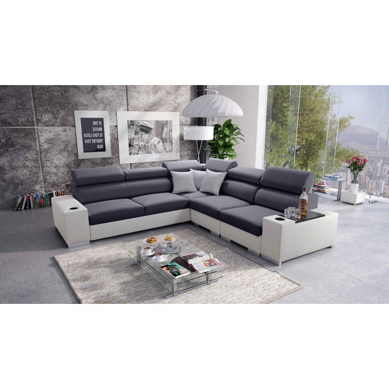 Napoli III Corner Sofa with Sleeping Function | Luxurious Corner Sofa with Opening Bar
