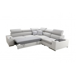 Narożnik Napoli III z funkcją spania oraz otwieranym barkiem Tkanina Amor Velvet 4304 + Ecoskóra Narożnik Napoli III z funkcją spania oraz otwieranym barkiem Tkanina Amor Velvet 4304 + Ecoskóra