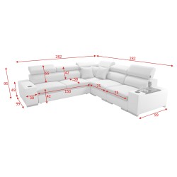 Narożnik Napoli III z funkcją spania oraz otwieranym barkiem Tkanina Amor Velvet 4311 + Ecoskóra Narożnik Napoli III z funkcją spania oraz otwieranym barkiem Tkanina Amor Velvet 4311 + Ecoskóra
