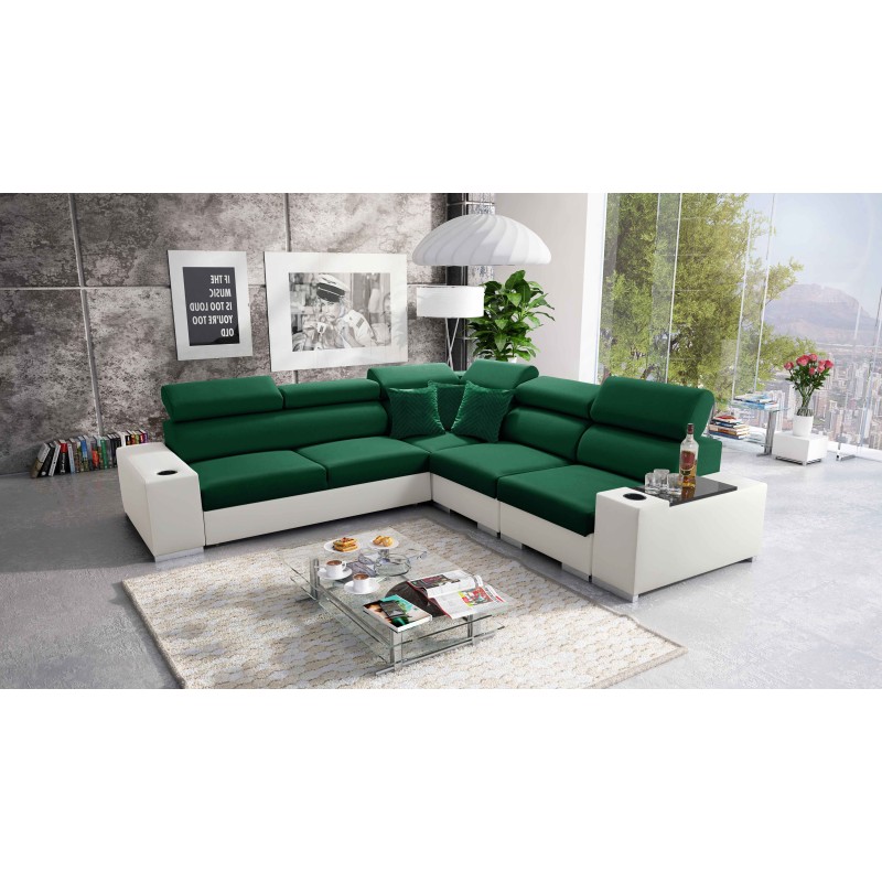 Narożnik Napoli III z funkcją spania oraz otwieranym barkiem Tkanina Amor Velvet 4311 + Ecoskóra Narożnik Napoli III z funkcją spania oraz otwieranym barkiem Tkanina Amor Velvet 4311 + Ecoskóra