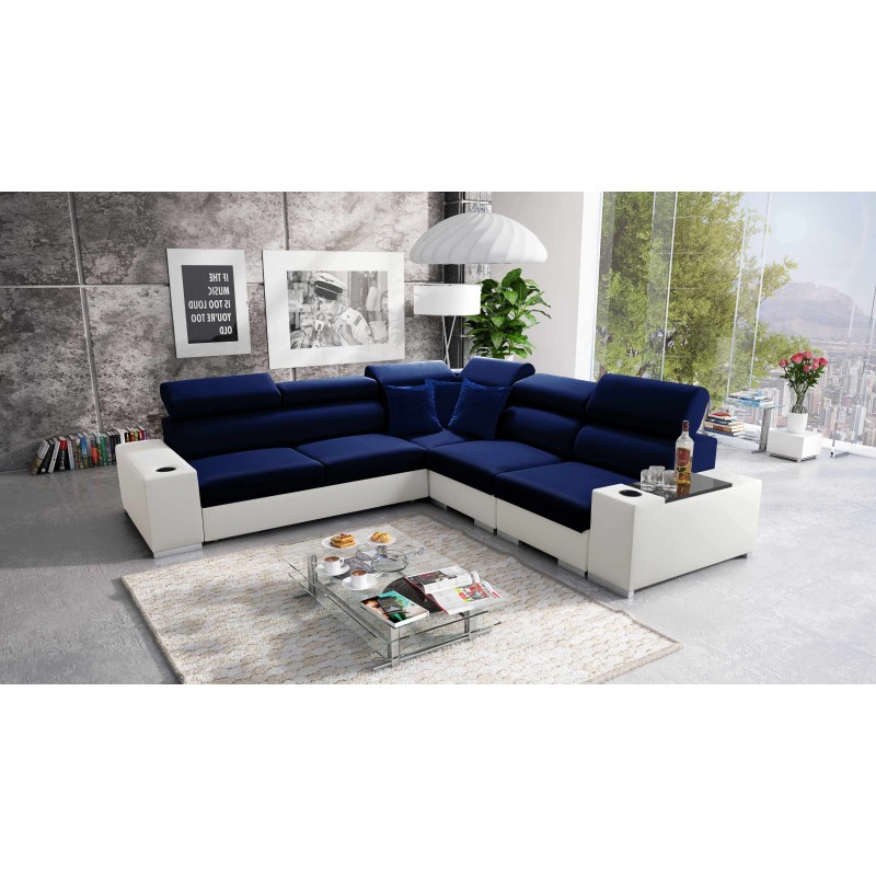 Narożnik Napoli III z funkcją spania oraz otwieranym barkiem Tkanina Amor Velvet 4314 + Ecoskóra Narożnik Napoli III z funkcją spania oraz otwieranym barkiem Tkanina Amor Velvet 4314 + Ecoskóra