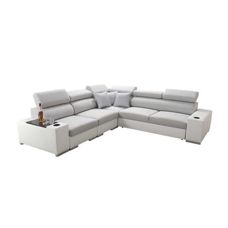 Narożnik Napoli III z funkcją spania oraz otwieranym barkiem Tkanina Luxo 6601 + Ecoskóra Narożnik Napoli III z funkcją spania oraz otwieranym barkiem Tkanina Luxo 6601 + Ecoskóra