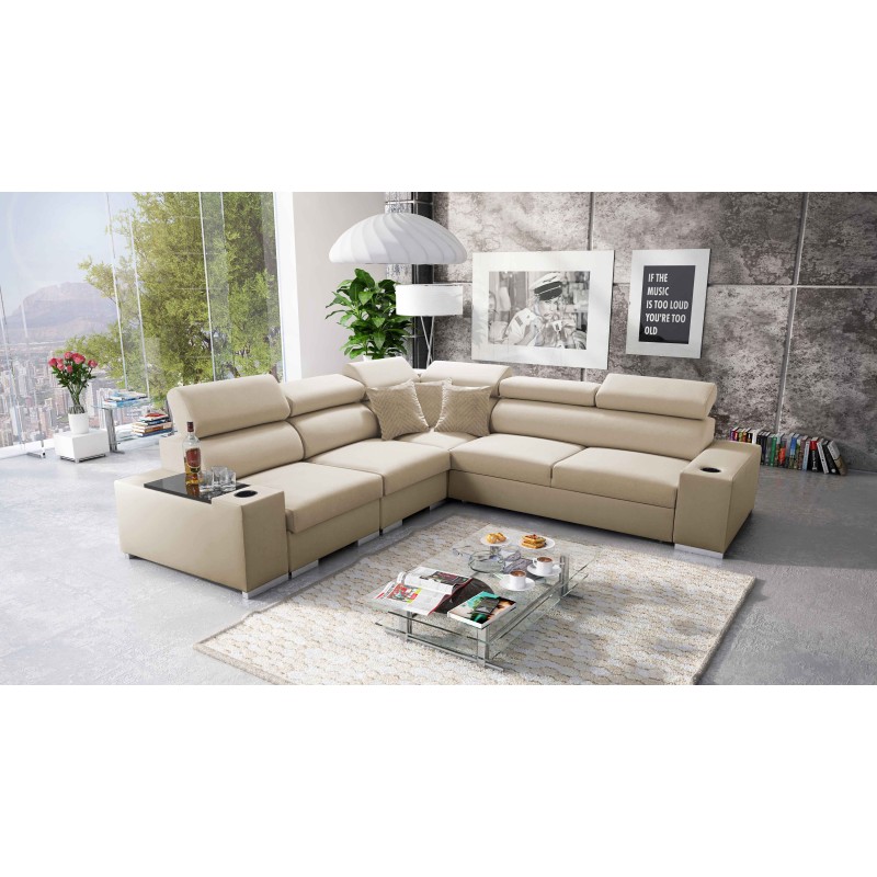 Narożnik Napoli III z funkcją spania oraz otwieranym barkiem Tkanina Amor Velvet 4304 Narożnik Napoli III z funkcją spania oraz otwieranym barkiem Tkanina Amor Velvet 4304