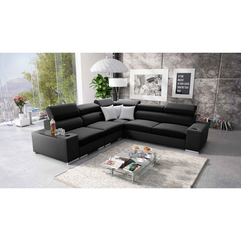 Napoli III Corner Sofa with Sleeping Function | Luxurious Corner Sofa with Opening Bar