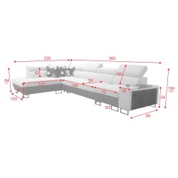 Narożnik Prestige XI Maxi z funkcją spania i portem usb | Narożnik Tapicerowany Miękka w dotyku, Freya 210.11 + Tauro 8207 Narożnik Prestige XI Maxi z funkcją spania i portem usb | Narożnik Tapicerowany Miękka w dotyku, Freya 210.11 + Tauro 8207