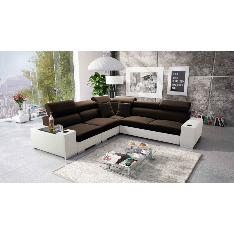 Narożnik Napoli III z funkcją spania oraz otwieranym barkiem Tkanina Amor Velvet 4301 + Ecoskóra Narożnik Napoli III z funkcją spania oraz otwieranym barkiem Tkanina Amor Velvet 4301 + Ecoskóra