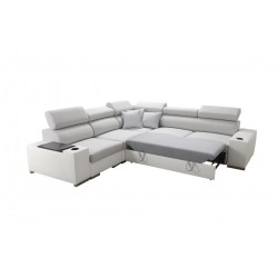 Narożnik Napoli III z funkcją spania oraz otwieranym barkiem Tkanina Amor Velvet 4304 + Ecoskóra Narożnik Napoli III z funkcją spania oraz otwieranym barkiem Tkanina Amor Velvet 4304 + Ecoskóra