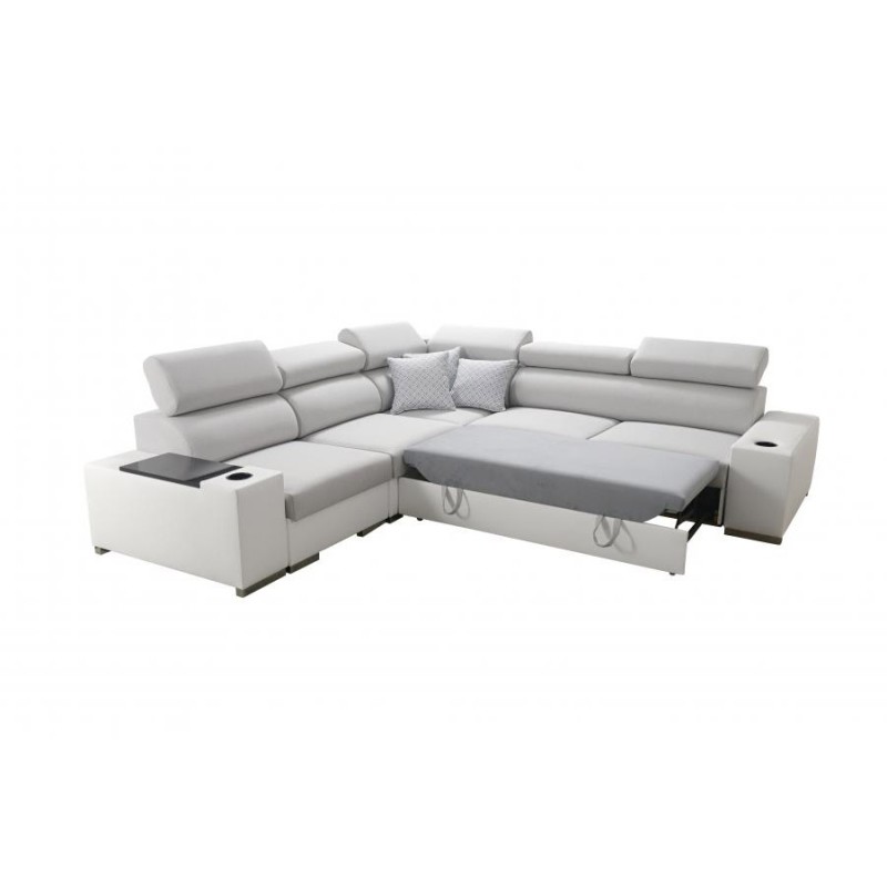 Narożnik Napoli III z funkcją spania oraz otwieranym barkiem Tkanina Amor Velvet 4304 + Ecoskóra Narożnik Napoli III z funkcją spania oraz otwieranym barkiem Tkanina Amor Velvet 4304 + Ecoskóra
