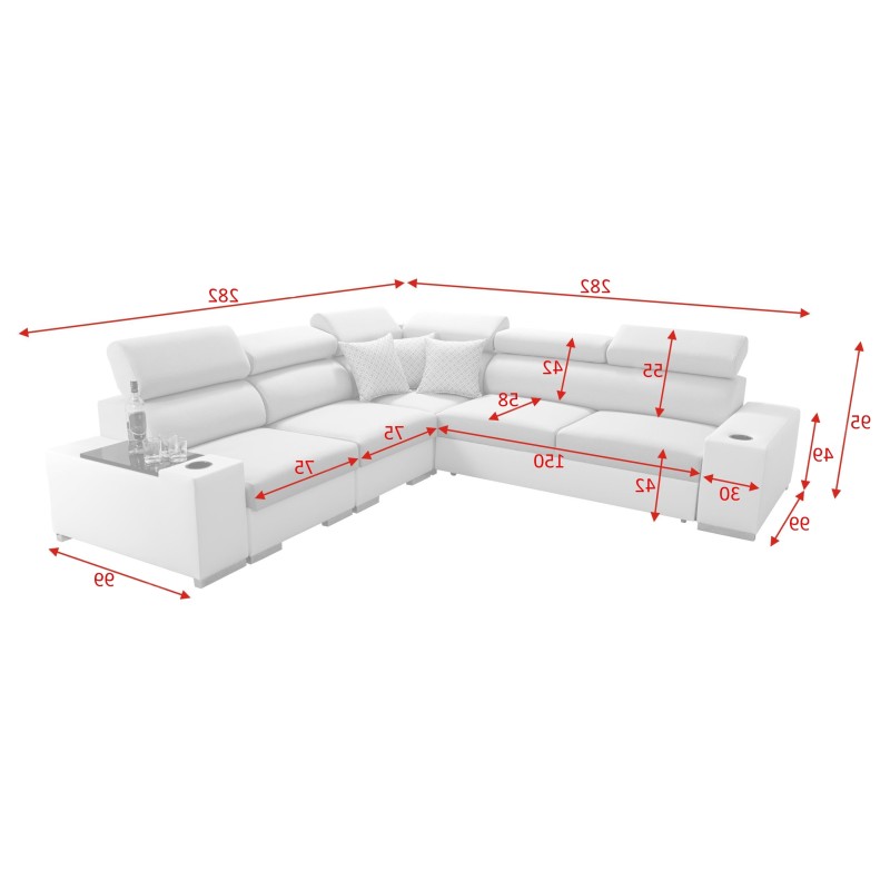 Napoli III Corner Sofa with Sleeping Function | Luxurious Corner Sofa with Opening Bar Napoli III Corner Sofa with Sleeping Function | Luxurious Corner Sofa with Opening Bar