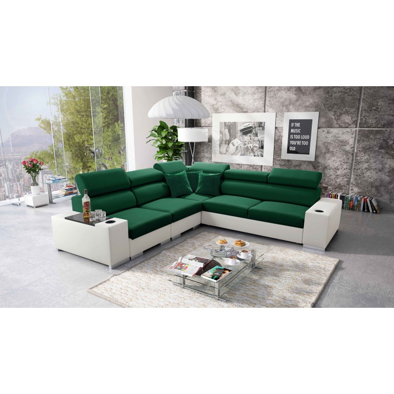 Narożnik Napoli III z funkcją spania oraz otwieranym barkiem Tkanina Amor Velvet 4311 + Ecoskóra Narożnik Napoli III z funkcją spania oraz otwieranym barkiem Tkanina Amor Velvet 4311 + Ecoskóra