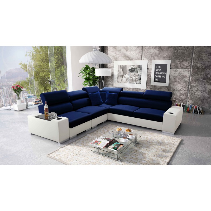 Narożnik Napoli III z funkcją spania oraz otwieranym barkiem Tkanina Amor Velvet 4314 + Ecoskóra Narożnik Napoli III z funkcją spania oraz otwieranym barkiem Tkanina Amor Velvet 4314 + Ecoskóra