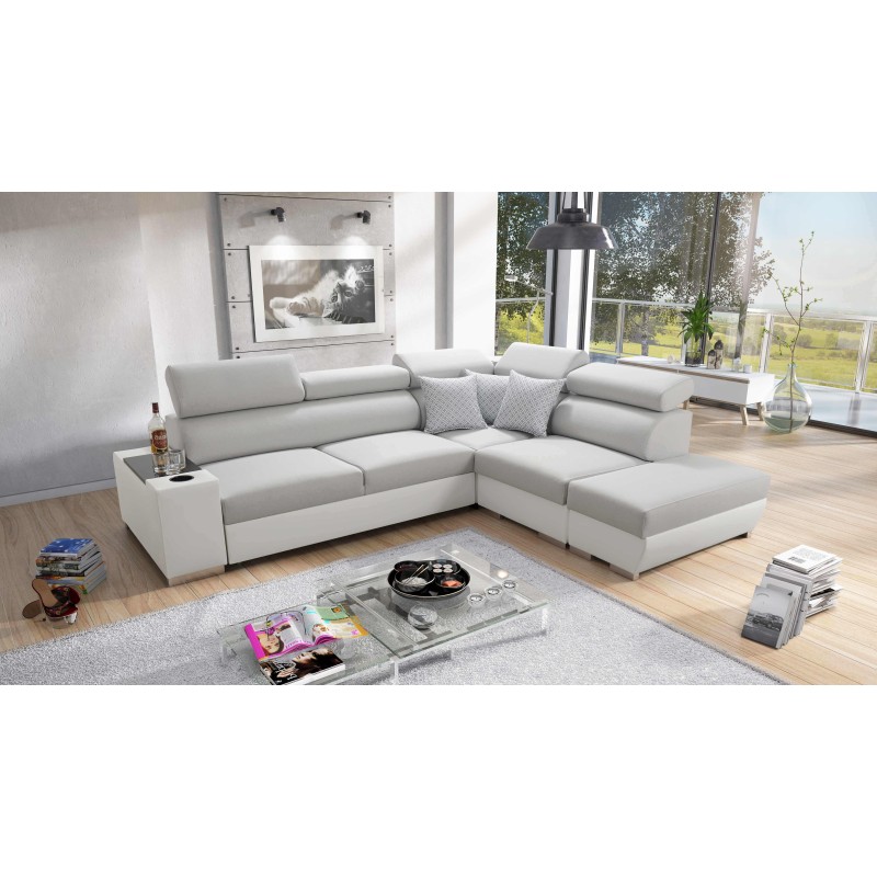 Narożnik Napoli III z funkcją spania oraz otwieranym barkiem Tkanina Luxo 6601 + Ecoskóra Narożnik Napoli III z funkcją spania oraz otwieranym barkiem Tkanina Luxo 6601 + Ecoskóra