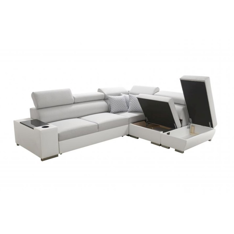 Narożnik Napoli III z funkcją spania oraz otwieranym barkiem Tkanina Luxo 6601 + Ecoskóra Narożnik Napoli III z funkcją spania oraz otwieranym barkiem Tkanina Luxo 6601 + Ecoskóra