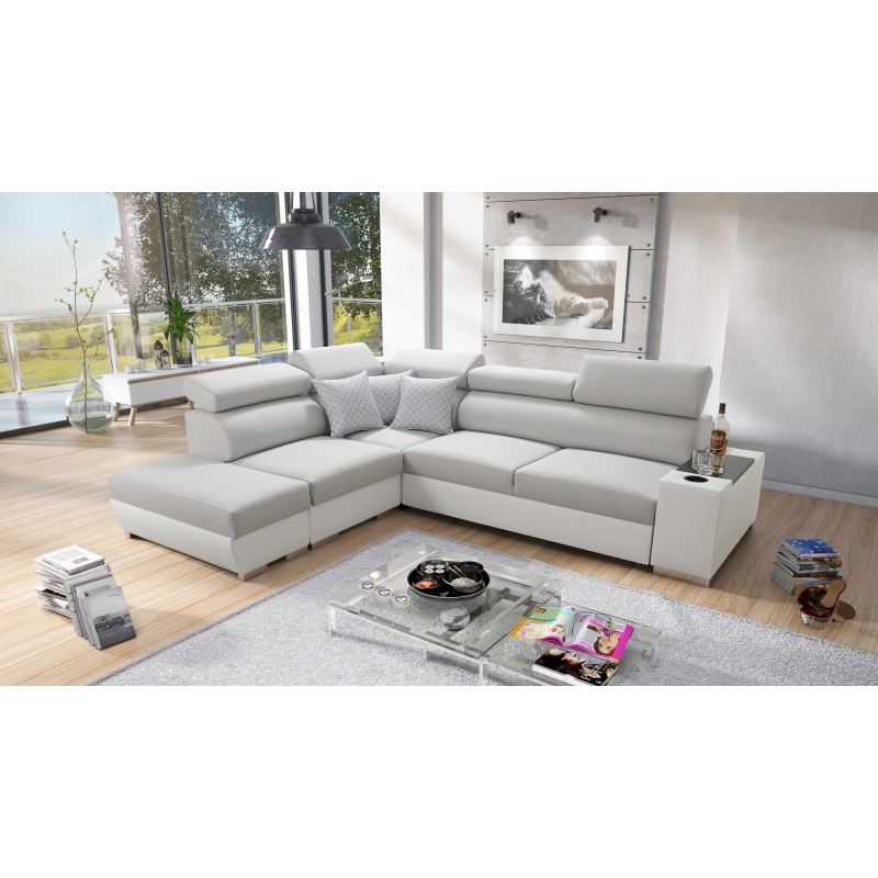 Narożnik Napoli III z funkcją spania oraz otwieranym barkiem Tkanina Luxo 6601 + Ecoskóra Narożnik Napoli III z funkcją spania oraz otwieranym barkiem Tkanina Luxo 6601 + Ecoskóra
