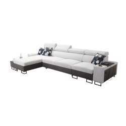 Narożnik Prestige XII Maxi z funkcją spania, portem usb w tkaninie Miękka w dotyku, Freya 210.04 + Tauro 8203 | Twój salon na no Narożnik Prestige XII Maxi z funkcją spania, portem usb w tkaninie Miękka w dotyku, Freya 210.04 + Tauro 8203 | Twój salon na no