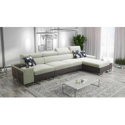 Narożnik Prestige XII Maxi z funkcją spania i portem usb tkanina Freya 210.11 + Tauro 8207