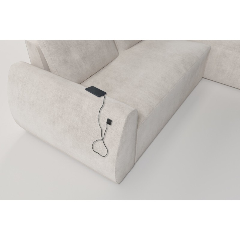 Narożnik Nilo z funkcją spania oraz portem usb tkanina Wave 4