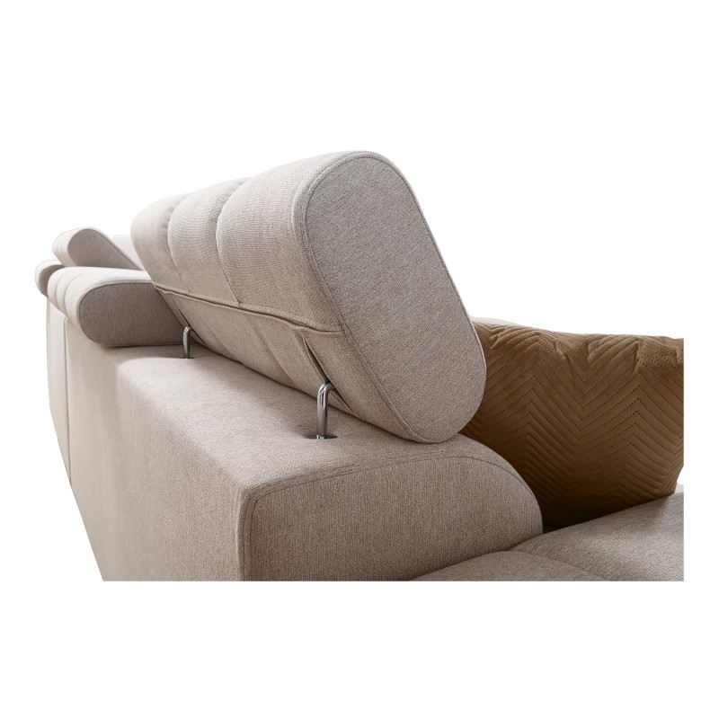 Narożnik Venna II z funkcja spania, portem usb i otwieranym barkiem tkanina Avra 9