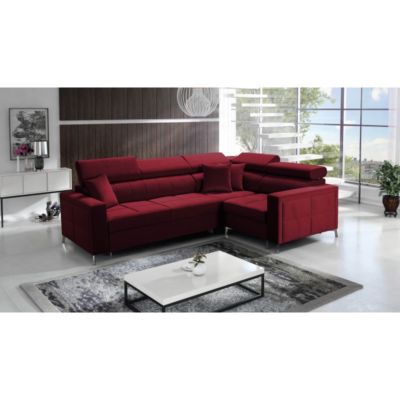 Oslo II corner sofa with sleeping function and bedding storage Velvet, Jaguar 2181 | Comfort and functionality at the highest le