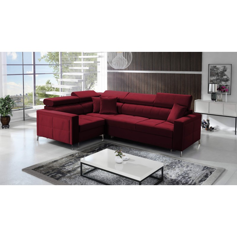 Oslo II corner sofa with sleeping function and bedding storage Velvet, Jaguar 2181 | Comfort and functionality at the highest le Oslo II corner sofa with sleeping function and bedding storage Velvet, Jaguar 2181 | Comfort and functionality at the highest le
