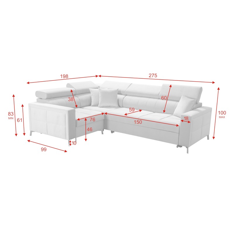 Oslo II corner sofa with sleeping function and bedding storage Velvet, Jaguar 2181 | Comfort and functionality at the highest le Oslo II corner sofa with sleeping function and bedding storage Velvet, Jaguar 2181 | Comfort and functionality at the highest le