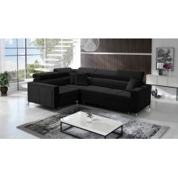 Oslo II Corner Sofa with Sleeping Function and Velvet Bedding Storage, Jaguar 2183 | Comfort and Functionality at the Highest Le