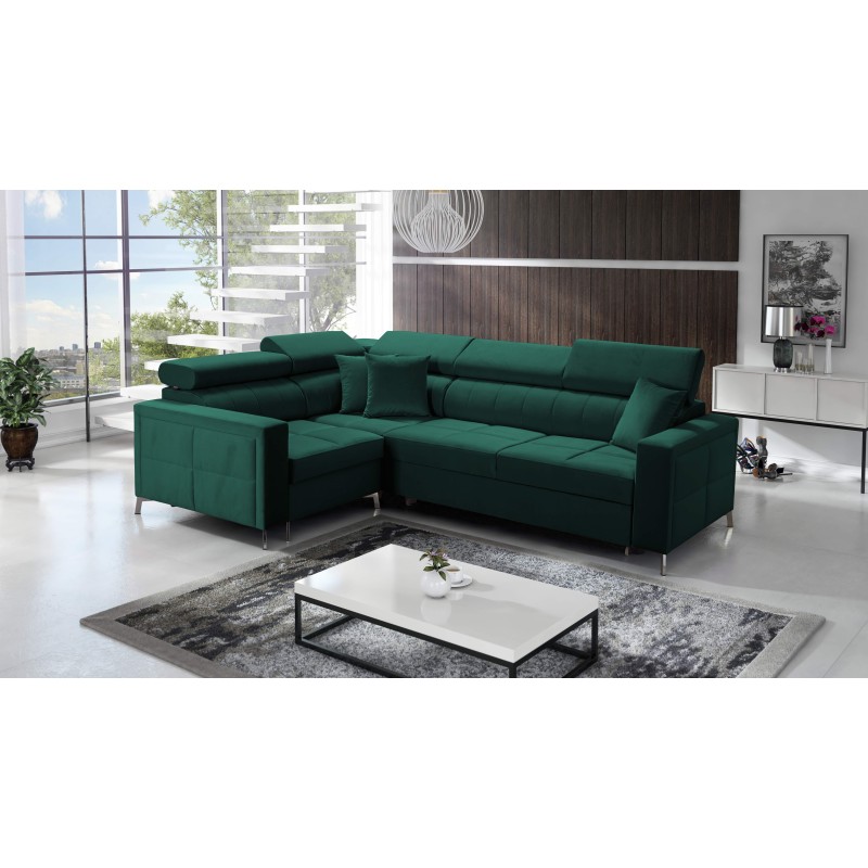 Oslo II corner sofa with sleeping function and bedding storage Velvet, Jaguar 2185 | Comfort and functionality at the highest le Oslo II corner sofa with sleeping function and bedding storage Velvet, Jaguar 2185 | Comfort and functionality at the highest le