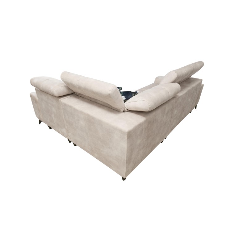 Narożnik Ascot II z funkcją spania, portem USB i regulowanymi zagłówkami Welur, Wave 6 | Twoja marka mebli