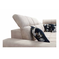 Narożnik Ascot II z funkcją spania, portem USB i regulowanymi zagłówkami Welur, Wave 12 | Twoja marka mebli