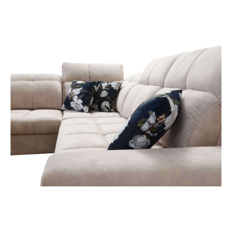 Narożnik Ascot II z funkcją spania, portem usb i regulowane zagłówki tkanina Wave 12