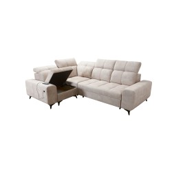 Narożnik Ascot II z funkcją spania, portem usb i regulowane zagłówki tkanina Wave 12