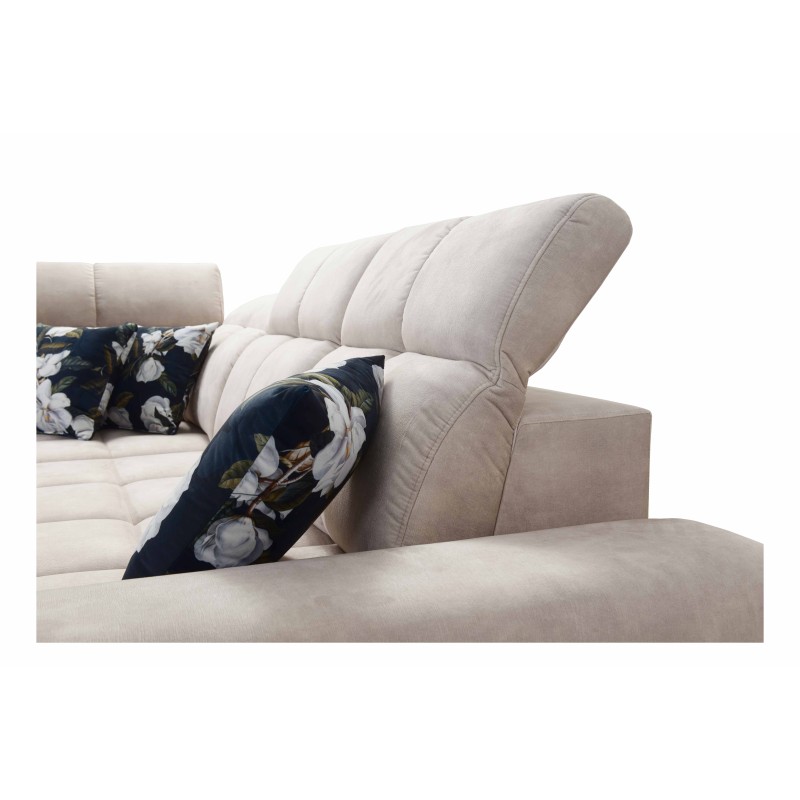 Narożnik Ascot II z funkcją spania, portem usb i regulowane zagłówki tkanina Wave 14