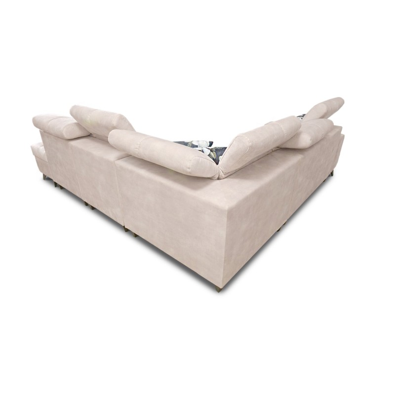 Narożnik Ascot IX z funkcją spania, portem usb i regulowane zagłówki tkanina Wave 4